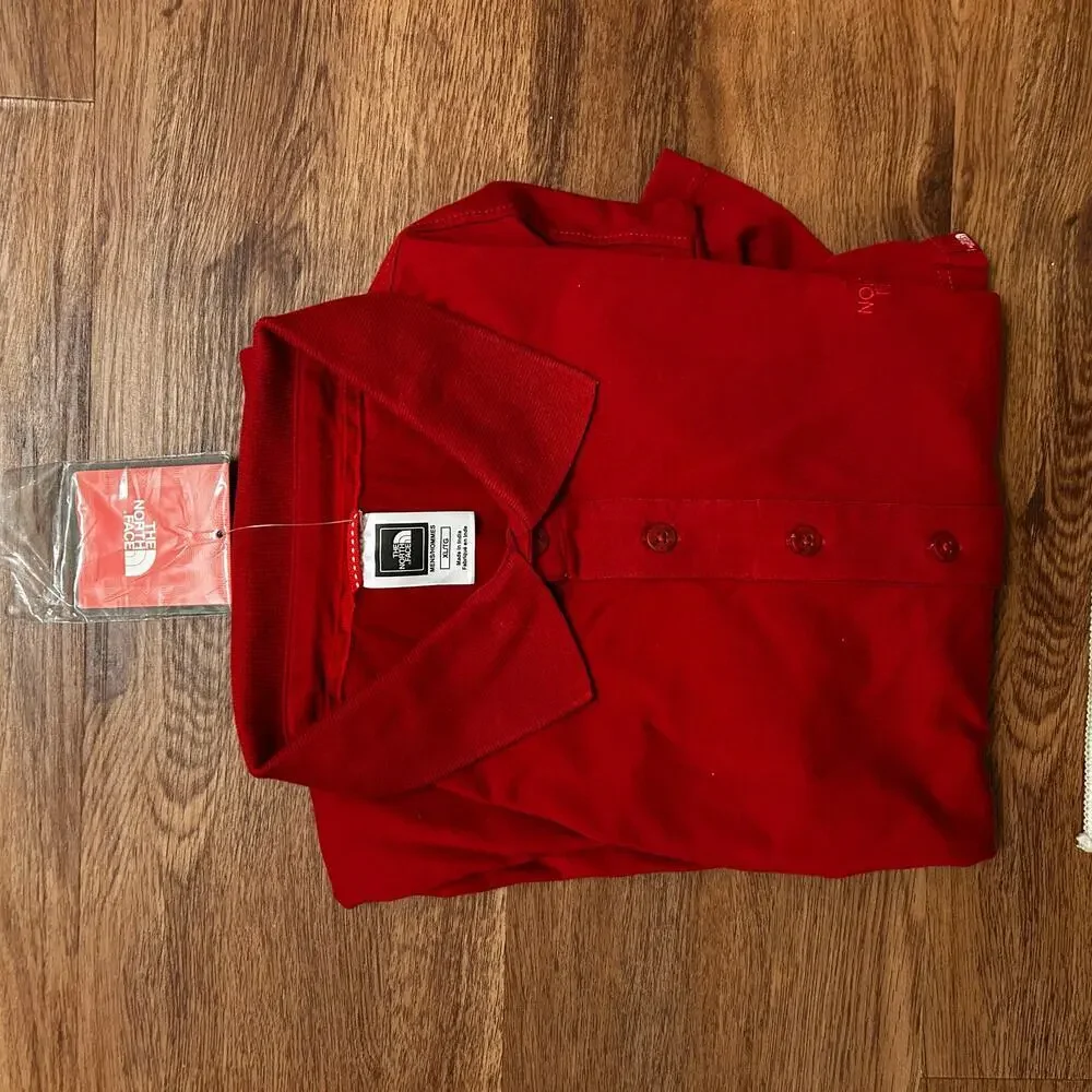North Face Men's XL NWT Red Clay Short Sleeve Polo Shirt